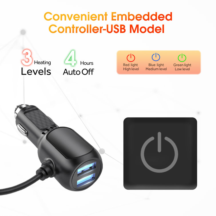 SEALY Portable Heated Car Blanket with 2 Output USB Ports Wayfair Canada